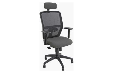 Sedia girevole con schienale in rete UNISIT Kemper KMAPG Target grigio