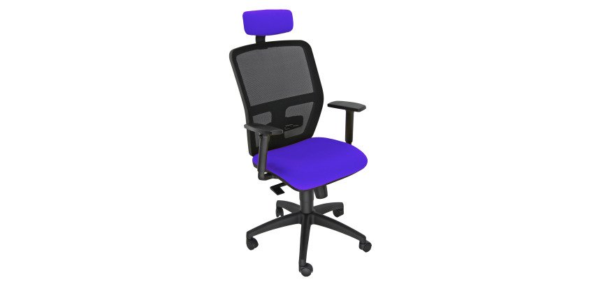 Sedia girevole con schienale in rete UNISIT Kemper KMAPG Eco blu