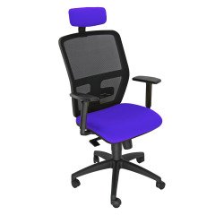 Sedia girevole con schienale in rete UNISIT Kemper KMAPG King L blu