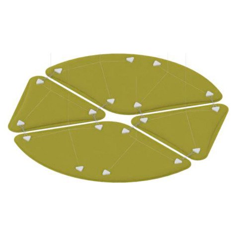 Pannelli fonoassorbenti Quadrifoglio LightSound petalo + triangolo Verde prato 280 x 500 mm 3 unità