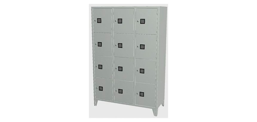 Armadio casellario 12 posti Grigio 1.200 x 500 x 1.800 mm