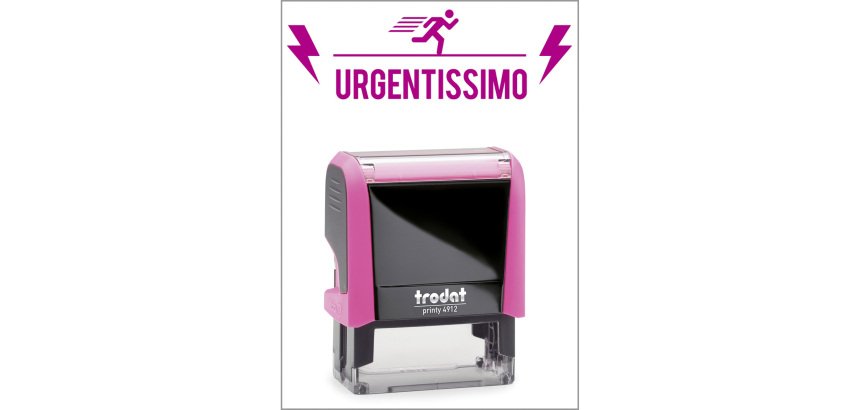 Timbro Trodat Printy 4912 "Urgentissimo" rosa neon