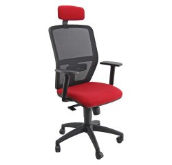 Sedia girevole con schienale in rete UNISIT Kemper KMAPG King L rosso
