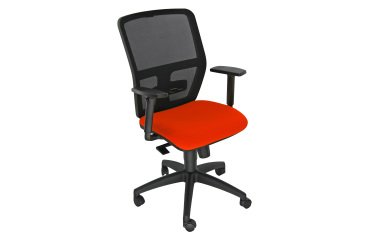 Sedia girevole operativa con schienale in rete UNISIT Kemper KMA King L rosso
