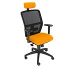 Sedia girevole con schienale in rete UNISIT Kemper KMAPG Target arancione