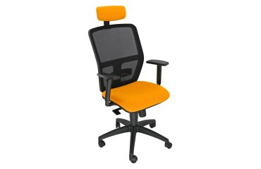 Sedia girevole con schienale in rete UNISIT Kemper KMAPG Target arancione