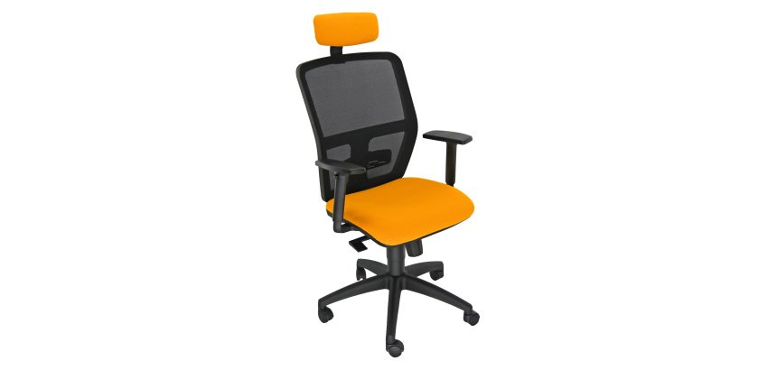 Sedia girevole con schienale in rete UNISIT Kemper KMAPG King L arancione