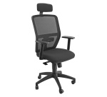 Sedia girevole con schienale in rete UNISIT Kemper KMAPG Eco nero