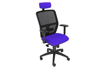 Sedia girevole con schienale in rete UNISIT Kemper KMAPG King L celeste