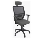 Sedia girevole con schienale in rete UNISIT Kemper KMAPG King L grigio