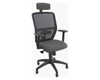 Sedia girevole con schienale in rete UNISIT Kemper KMAPG King L grigio