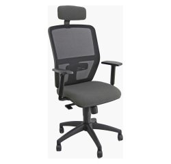 Sedia girevole con schienale in rete UNISIT Kemper KMAPG King L grigio