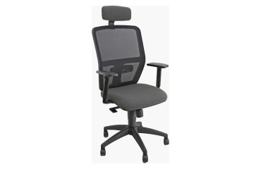 Sedia girevole con schienale in rete UNISIT Kemper KMAPG King L grigio
