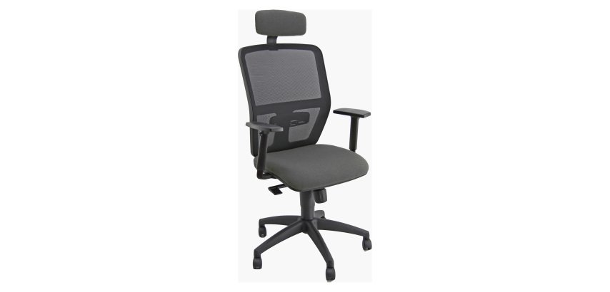 Sedia girevole con schienale in rete UNISIT Kemper KMAPG King L grigio