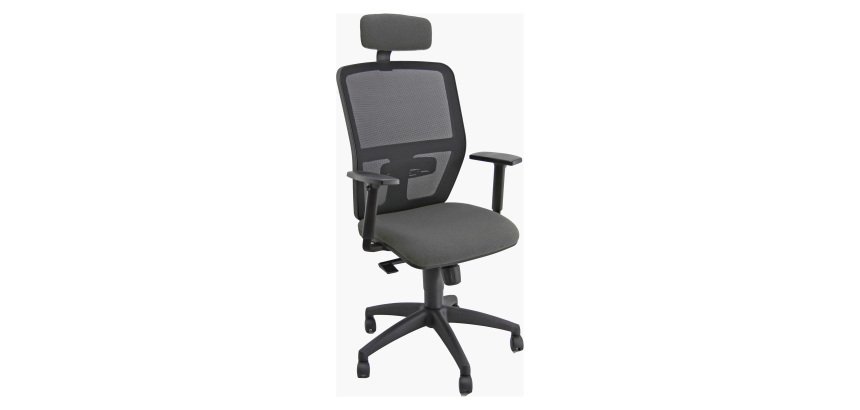 Sedia girevole con schienale in rete UNISIT Kemper KMAPG King L grigio