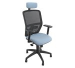 Sedia girevole con schienale in rete UNISIT Kemper KMAPG Target blu chiaro