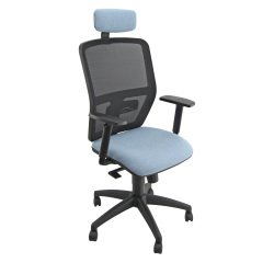 Sedia girevole con schienale in rete UNISIT Kemper KMAPG Target blu chiaro