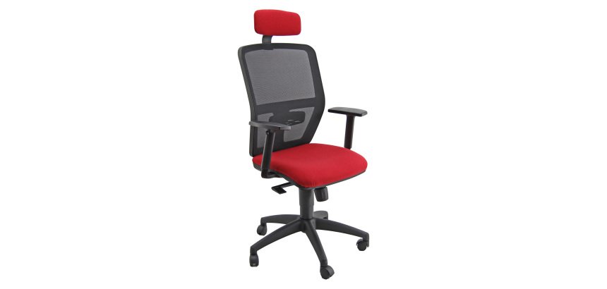 Sedia girevole con schienale in rete UNISIT Kemper KMAPG Target rosso