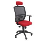Sedia girevole con schienale in rete UNISIT Kemper KMAPG Ignifugo rosso