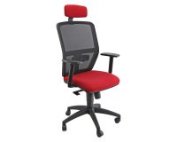 Sedia girevole con schienale in rete UNISIT Kemper KMAPG Ignifugo rosso