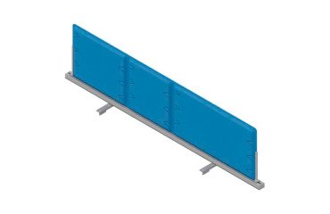 Pannello divisorio fonoassorbente Quadrifoglio Lightsound Azzurro 1.400 x 330 mm