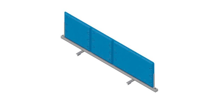 Pannello divisorio fonoassorbente Quadrifoglio Lightsound Azzurro 1.400 x 330 mm