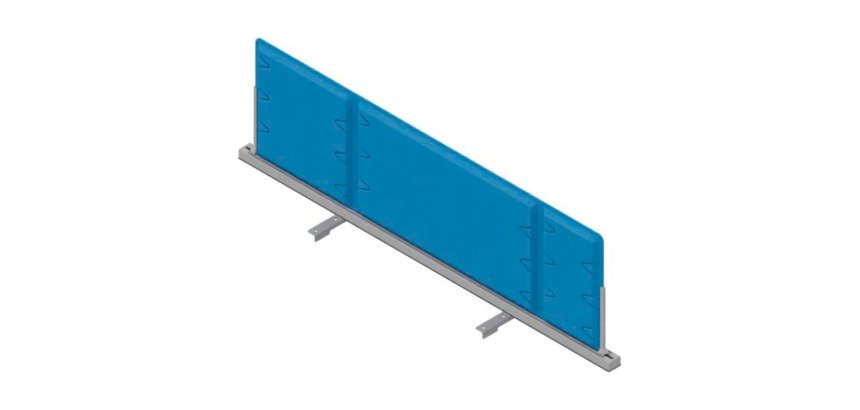 Pannello divisorio fonoassorbente Quadrifoglio Lightsound Azzurro 1.200 x 330 mm