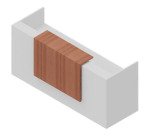 Reception Quadrifoglio Miami Bianco, noce canaletto 2.460 x 880 x 1.130 mm