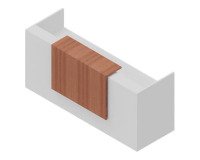 Reception Quadrifoglio Miami Bianco, noce canaletto 2.460 x 880 x 1.130 mm