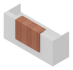 Reception Quadrifoglio Miami Bianco, noce canaletto 2.460 x 880 x 1.130 mm