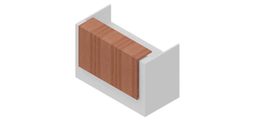 Reception Quadrifoglio Miami Bianco, noce canaletto 1.660 x 800 x 1.130 mm