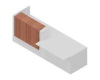 Reception Quadrifoglio Miami Bianco, noce canaletto 2.860 x 1.120 x 1.130 mm