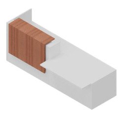 Reception Quadrifoglio Miami Bianco, noce canaletto 2.860 x 1.120 x 1.130 mm