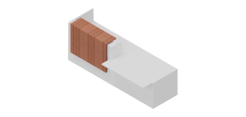 Reception Quadrifoglio Miami Bianco, noce canaletto 2.860 x 1.120 x 1.130 mm