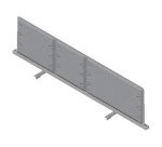 Pannello divisorio fonoassorbente Quadrifoglio Lightsound Grigio 1.400 x 330 mm