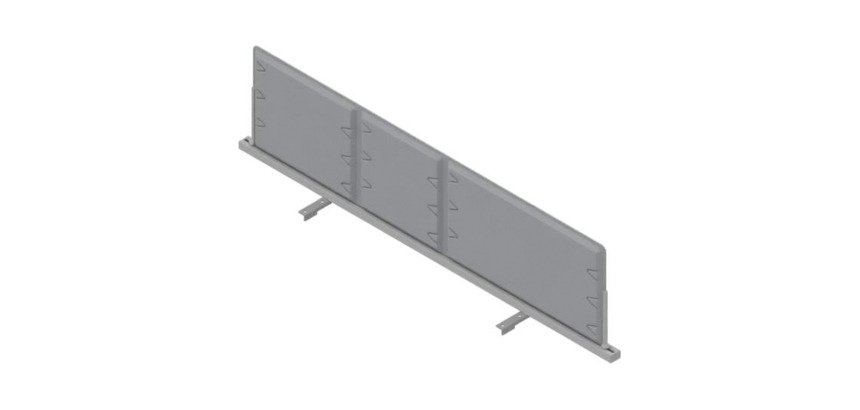 Pannello divisorio fonoassorbente Quadrifoglio Lightsound Grigio 1.400 x 330 mm