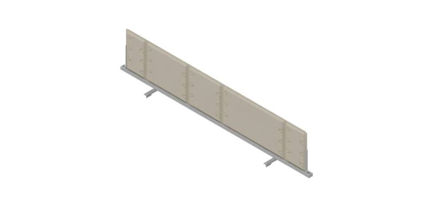 Pannello divisorio fonoassorbente Quadrifoglio Lightsound Beige 1.800 x 330 mm