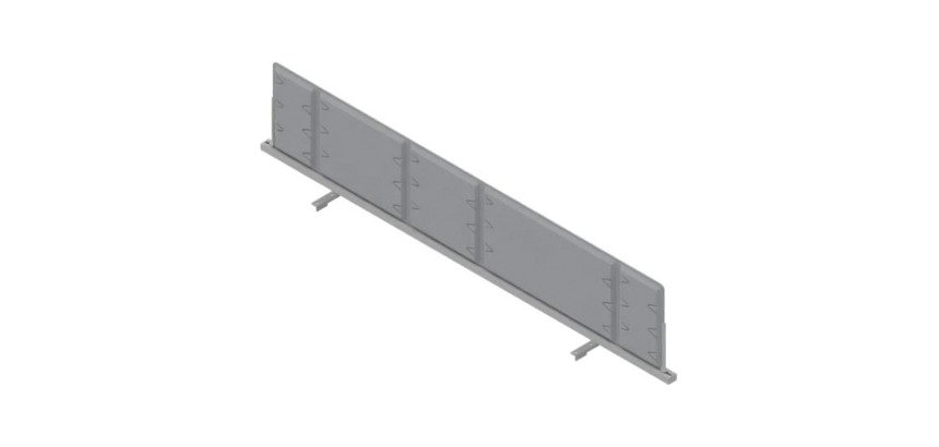 Pannello divisorio fonoassorbente Quadrifoglio Lightsound Grigio 1.800 x 330 mm