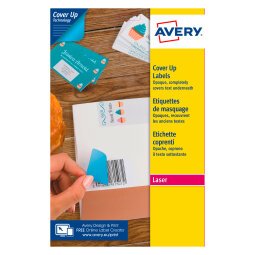 Etichette adesive Avery in carta bianca coprente 63,5x38,1mm, 21 etichette per foglio, adesivo permanente, laser, 25 fogli