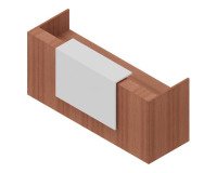 Reception Quadrifoglio Miami Noce canaletto, bianco 2.460 x 880 x 1.130 mm