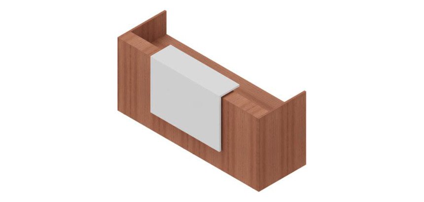 Reception Quadrifoglio Miami Noce canaletto, bianco 2.460 x 880 x 1.130 mm