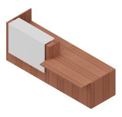 Reception Quadrifoglio Miami Noce canaletto, bianco 2.860 x 1.120 x 1.130 mm