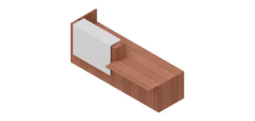 Reception Quadrifoglio Miami Noce canaletto, bianco 2.860 x 1.120 x 1.130 mm