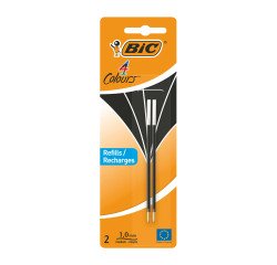 BIC Ballpoint Pen Refill 4 Colours 0.4 mm Black Pack of 2