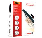 Buste Pouches per plastificazione Fellowes 75 x 105 mm 125 micron finitura lucida in conf. da 100 pz