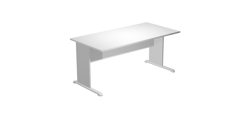 Desk with L-shaped legs in melamine-metal d 80 x h 72 cm