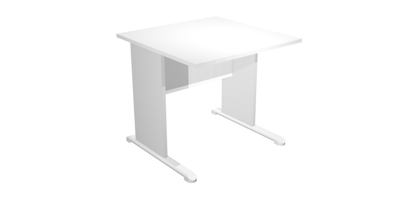 Desk with L-shaped legs in melamine-metal d 80 x h 72 cm