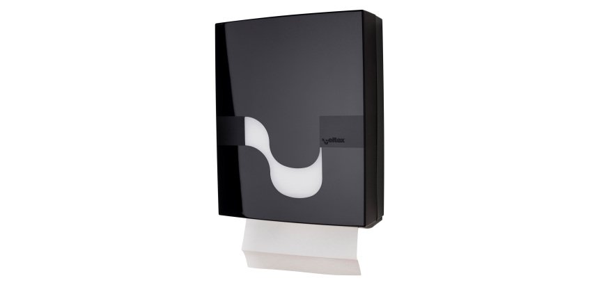 Dispenser asciugamani celtex Megamini piegati a V, C, I, ZZ Plastica nero