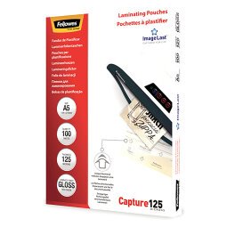 Buste plastificazione a caldo A5 125 micron finitura lucida in conf. da 100 pz