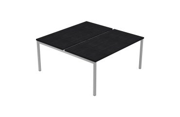 Team Work double bench with bridge game, aluminium grey finish, d 164 x h 74.5 cm